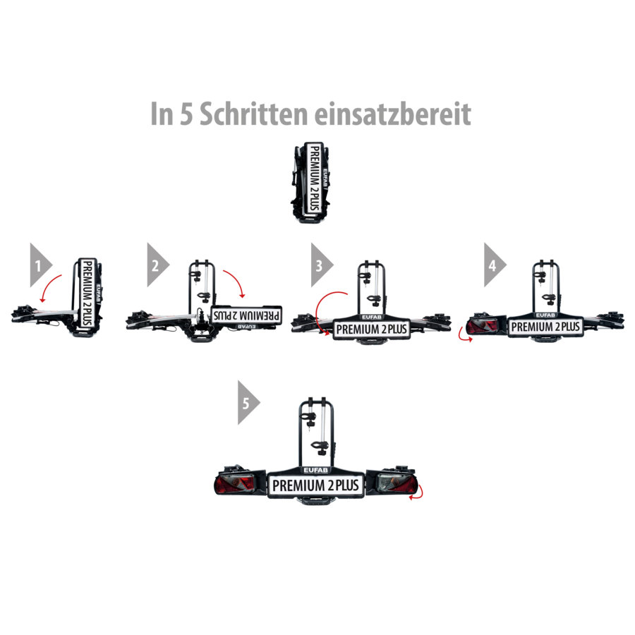 Porte-vélo sur attelage pliable inclinable Eufab Premium Fg2 Vae / Ebike