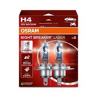2 ampoules H4 OSRAM Night Breaker Laser +150%