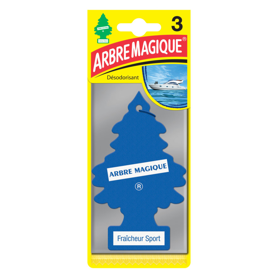 Lot de 3 désodorisants voiture ARBRE MAGIQUE Fraîcheur sport