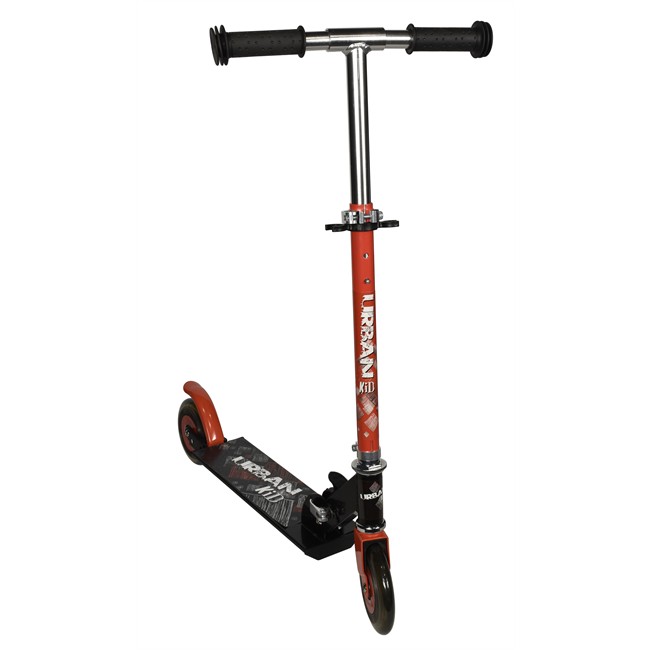 Trottinette pliable enfant 121 mm URBAN Boy Noire et Rouge