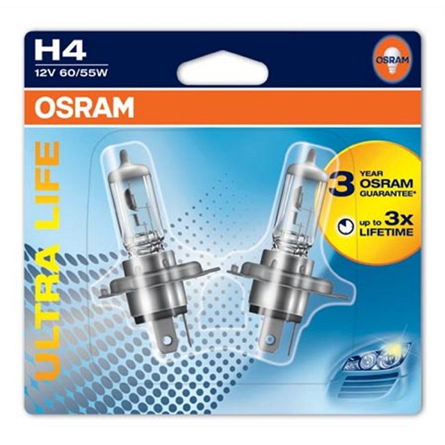 2 ampoules OSRAM H4 ULTRA LIFE 12V 60/55W Norauto.fr
