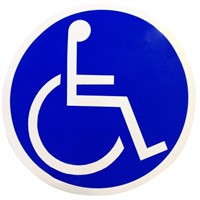 1 disque personne handicapée Ø 10 cm autocollant