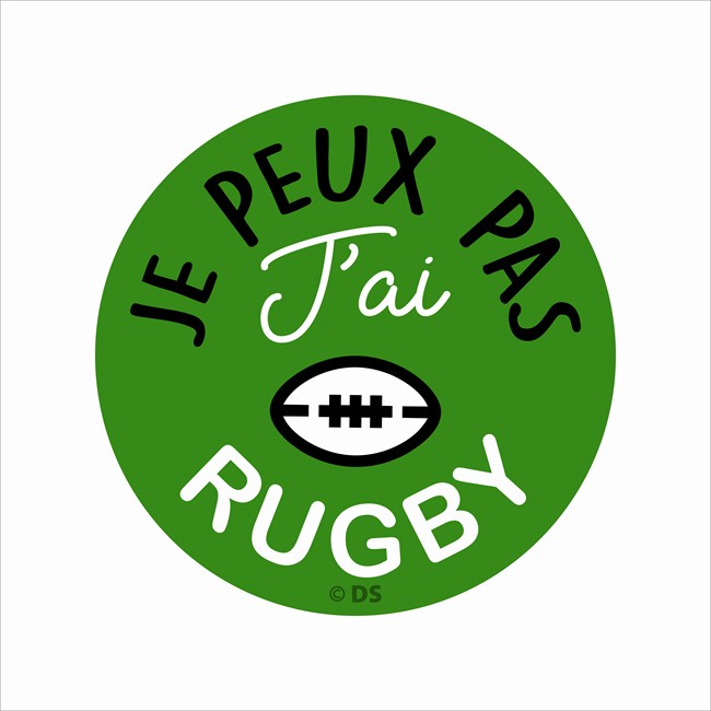 1 Sticker Autocollant Cadox je Peux Pas J'ai Rugby