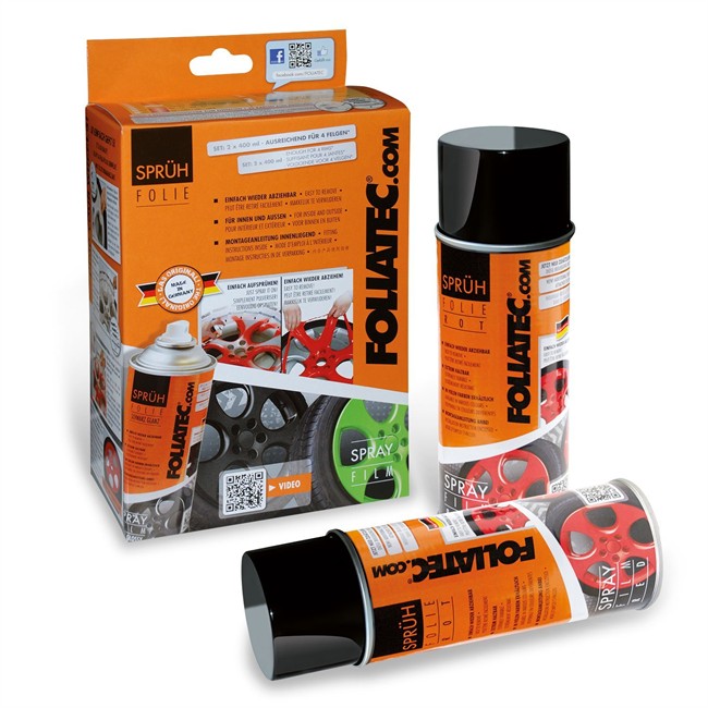 Bombe de peinture pelable noir brillant pour jantes FOLIATEC 2035 2 x 400 ml Norauto.fr