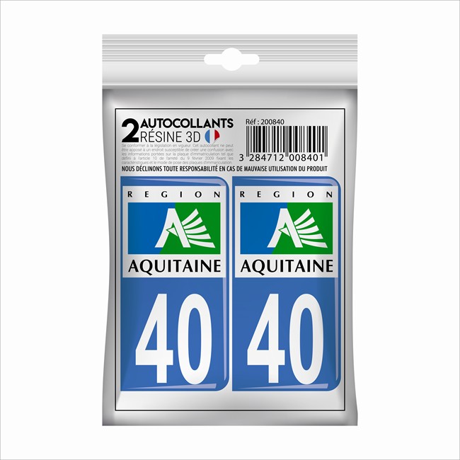 2 Stickers En 3d Cadox Département Landes 40 Blason Acquitaine