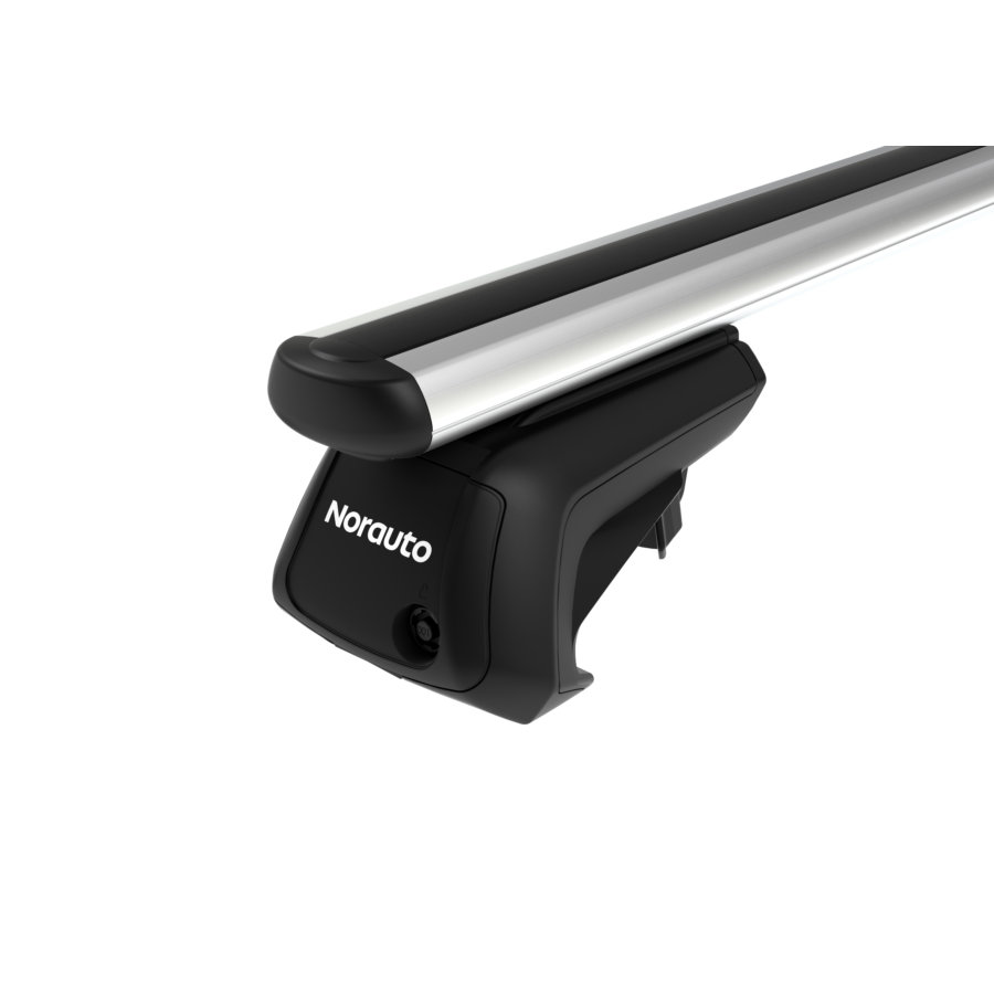 Pack complet 2 barres de toit Norauto pour véhicules équipés de barres longitudinales -  aluminium  118 cm