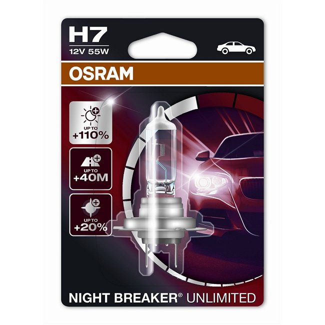 1 ampoule OSRAM H7 Night Breaker Unlimited +110 12V 55W Norauto.fr
