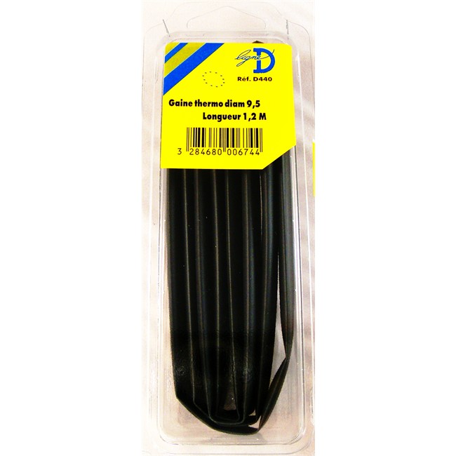 Gaine Thermorétractable Longueur 1,2 M Diamètre 9,5 Mm Rdi