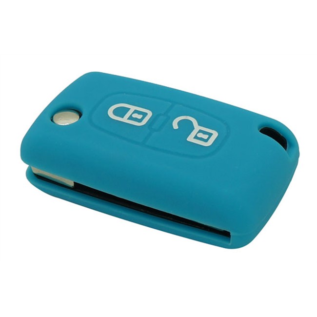 Coque Silicone Clé Voiture Bleue