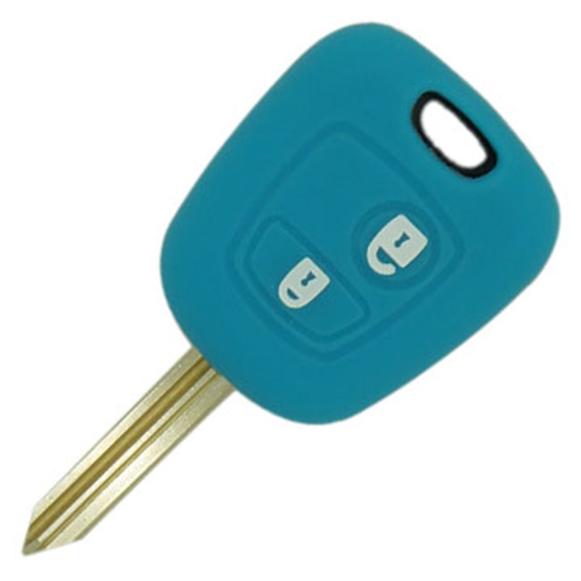 Coque Silicone Clé Voiture Bleue