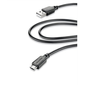 C&acirc;ble USB micro USB CELLULAR LINE noir 2 m