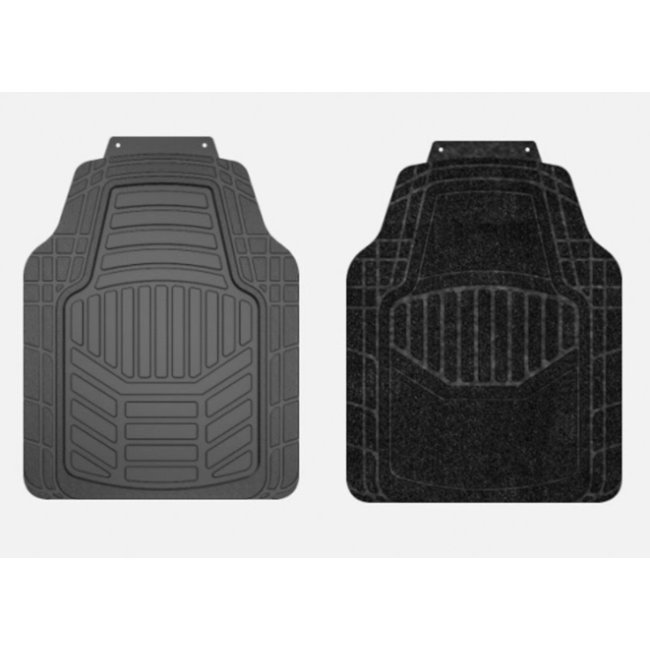 2 Tapis Avant Réversibles Moquette/pvc Norauto Noir