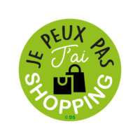 1 sticker autocollant CADOX ''Je peux pas j'ai Shopping''