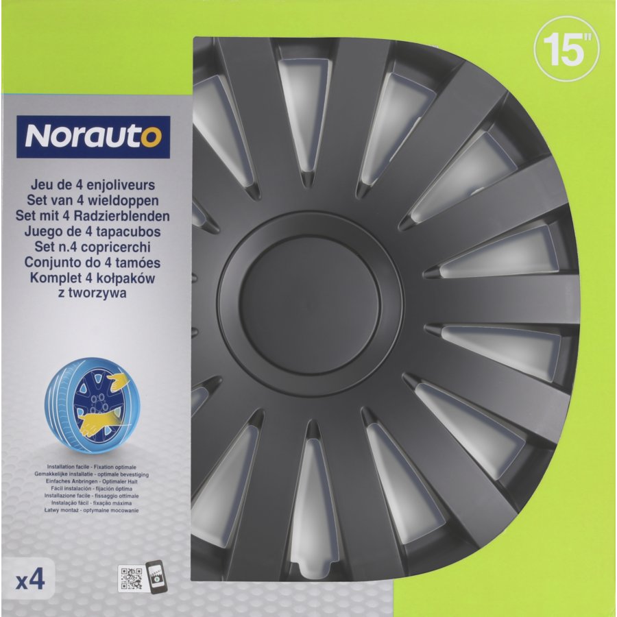 MICHELIN Boîte 4 Enjoliveurs 15″ NVS 04 Noir - Etape Auto