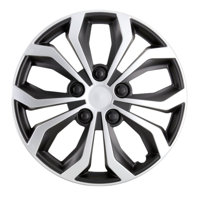 4 Enjoliveurs Gris/noir Mat Norauto Coq 14 Pouces