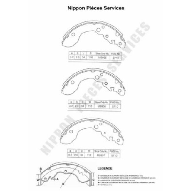 Jeu De 4 Mâchoires De Frein Nps S350i25
