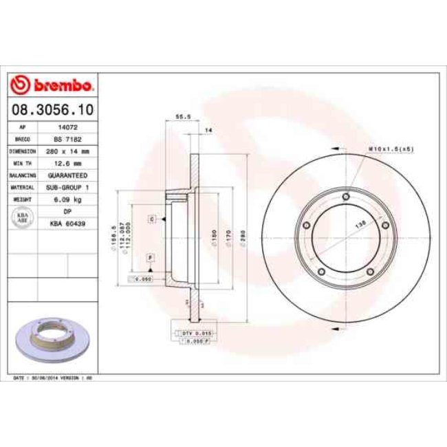 2 Disques De Frein Brembo 08.3056.10
