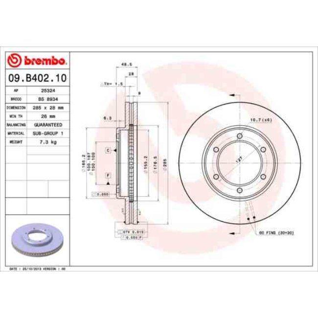 2 Disques De Frein Brembo 09.b402.10