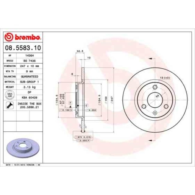 2 Disques De Frein Brembo 08.5583.10