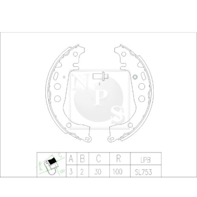 Jeu De 4 Mâchoires De Frein Nps T350a14
