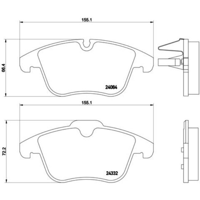 4 Plaquettes De Frein Brembo P61106