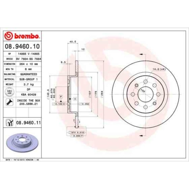 2 Disques De Frein Brembo Vernis Uv 08.9460.11