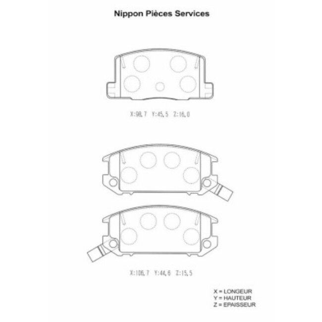 4 Plaquettes De Frein Nps T361a09