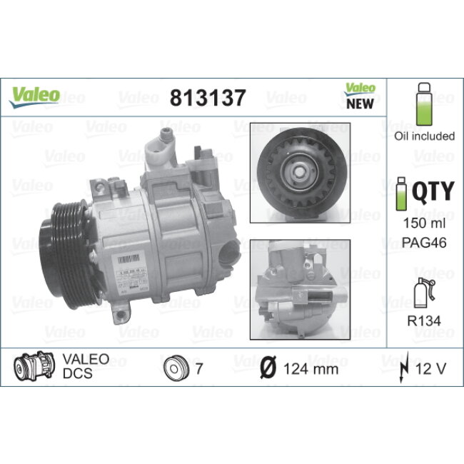 Compresseur De Climatisation Valeo 813137