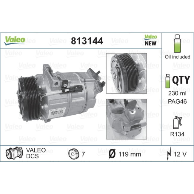 Compresseur De Climatisation Valeo 813144