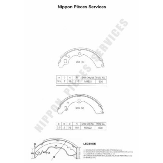 Jeu De 4 Mâchoires De Frein Nps S350i10