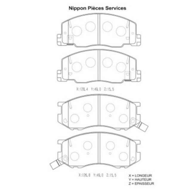 4 Plaquettes De Frein Nps T360a94