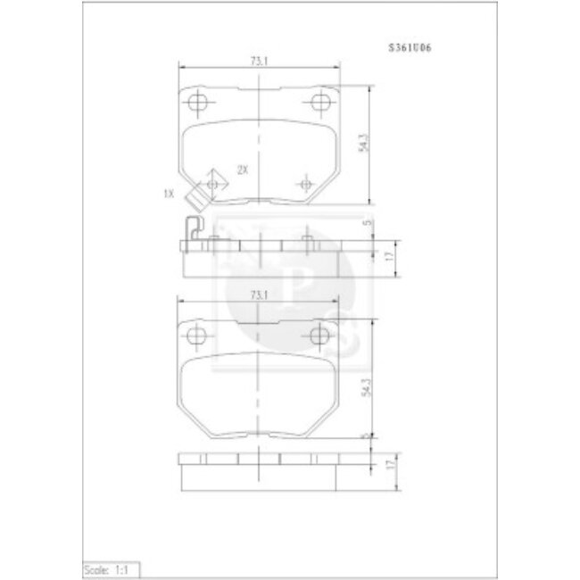 4 Plaquettes De Frein Nps S361u06
