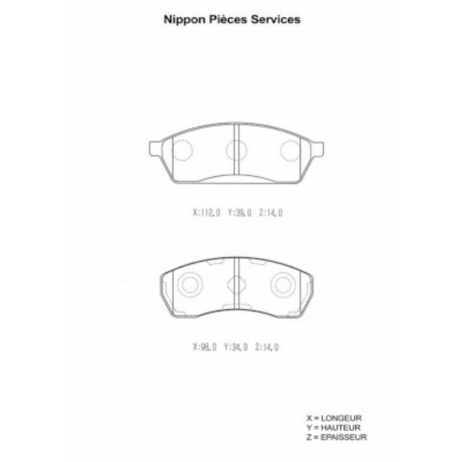 4 Plaquettes De Frein Nps S360u14