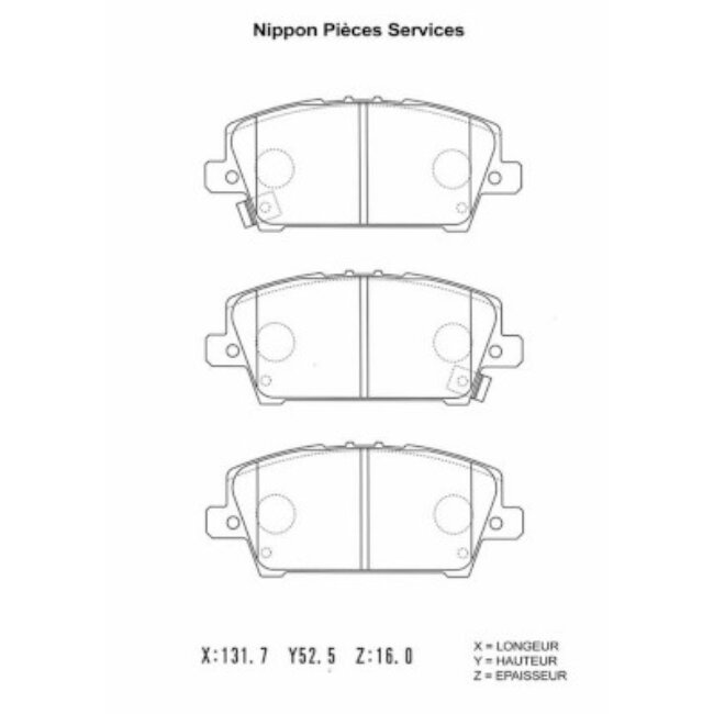 4 Plaquettes De Frein Nps H360a09