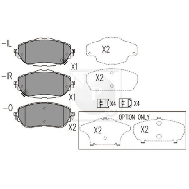 4 Plaquettes De Frein Nps T360a131