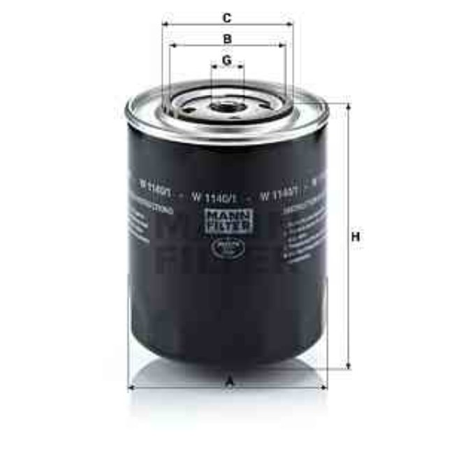 Filtre À Huile Mann-filter W1140/1