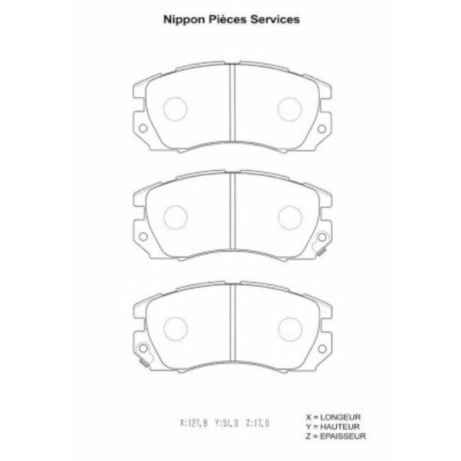 4 Plaquettes De Frein Nps S360u09