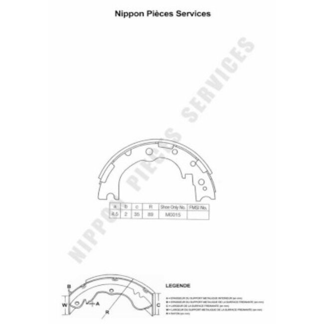 Jeu De 4 Mâchoires De Frein Nps T350a28