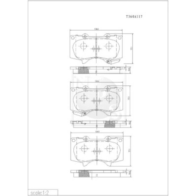 4 Plaquettes De Frein Nps T360a117