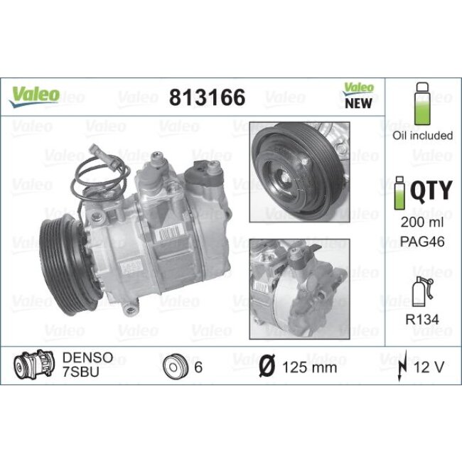 Compresseur De Climatisation Valeo 813166