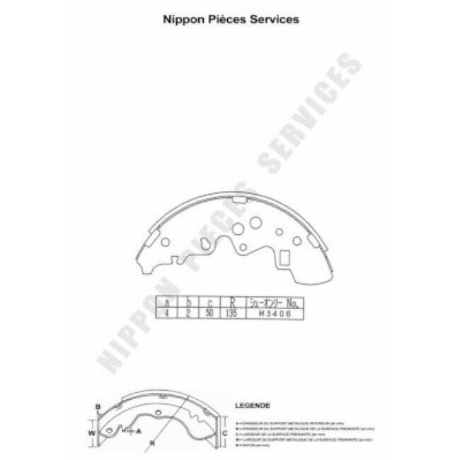 Jeu De 4 Mâchoires De Frein Nps M350a46
