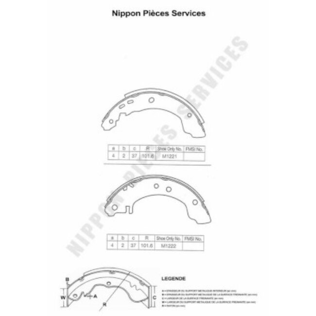 Jeu De 4 Mâchoires De Frein Nps N350n41