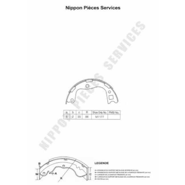 Jeu De 4 Mâchoires De Frein Nps N350n58