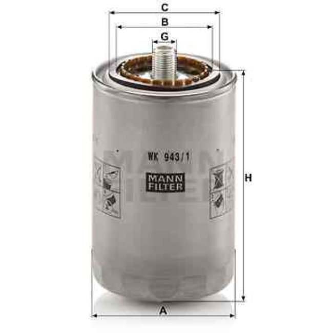 Filtre À Carburant Mann-filter Wk943/1