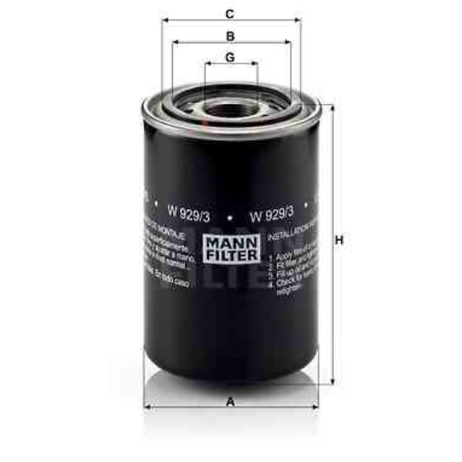 Filtre À Huile Mann-filter W929/3