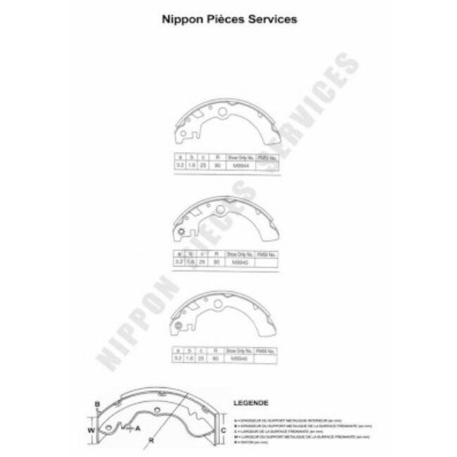 Jeu De 4 Mâchoires De Frein Nps S350i24