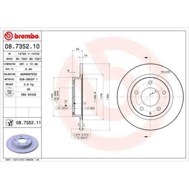 2 Disques De Frein Brembo Vernis Uv 08.7352.11