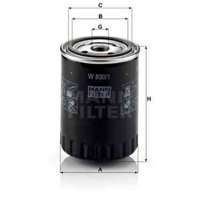 Filtre À Huile Mann-filter W830/1