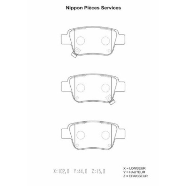 4 Plaquettes De Frein Nps T361a29