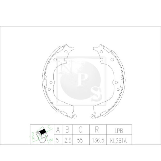 Jeu De 4 Mâchoires De Frein Nps T350a71